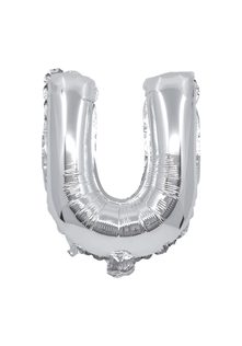 Letter Foil Balloons - Silver Foil Balloon Letter U - 91270