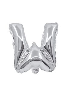 Letter Foil Balloons - Silver Foil Balloon Letter W - 91272