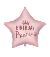 Decorated Foil Balloons - "Birthday Princess Pink" Star Foil Balloon 46 cm - 92419