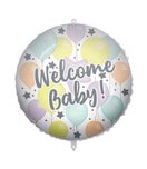 Decorated Foil Balloons - "Welcome Baby" Round Foil Balloon 46 cm - 92440