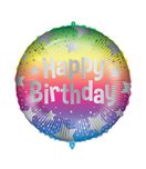 Decorated Foil Balloons - "Rain Happy Birthday" Round Foil Balloon 46cm - 93186