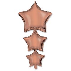 Unicolor Foil Balloons - "Linked Rose Gold Stars" Balloon - 93191