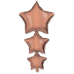 Unicolor Foil Balloons - "Linked Rose Gold Stars" Balloon - 93191