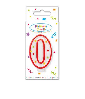 Decorata Numeral Candles - "Dots" Numeral Candle No. 0 in FSC Paper Box - 95317