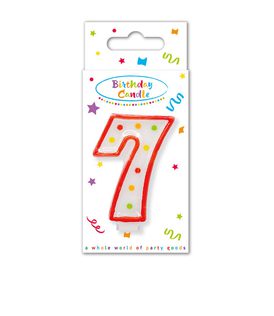 Decorata Numeral Candles - "Dots" Numeral Candle No. 7 in FSC Paper Box - 95324