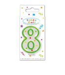 Decorata Numeral Candles - "Dots" Numeral Candle No. 8 in FSC Paper Box - 95325