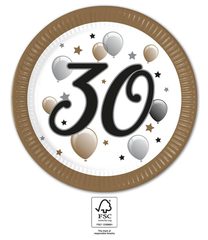 Decorata Milestone - FSC Paper Plates Next Generation Large 23cm "30" - 95614