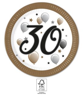 Decorata Milestone - FSC Paper Plates Next Generation Large 23cm "30" - 95614