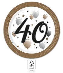 Decorata Milestone - FSC Paper Plates Next Generation Large 23cm "40" - 95615