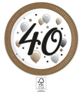 Decorata Milestone - FSC Paper Plates Next Generation Large 23cm "40" - 95615