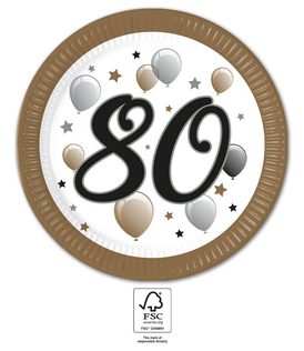 Decorata Milestone - FSC Paper Plates Next Generation Large 23cm "80" - 95642