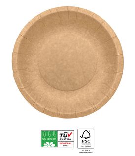 Decorata Kraft Tableware - FSC Kraft Deep Paper Bowls 21cm Extra Strong Industrial Compostable - 95811