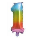 Numeral Foil Balloons - Rainbow Foil Balloon 95cm No. 1 - 95855