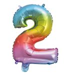 Numeral Foil Balloons - Rainbow Foil Balloon 95cm No. 2 - 95856