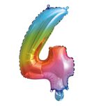 Numeral Foil Balloons - Rainbow Foil Balloon 95cm No. 4 - 95858