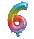 Numeral Foil Balloons - Rainbow Foil Balloon 95cm No. 6 - 95860