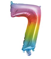 Numeral Foil Balloons - Rainbow Foil Balloon 95cm No. 7 - 95861