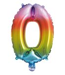 Numeral Foil Balloons - Rainbow Foil Balloon 95cm No. 0 - 95869
