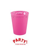 Decorata Reusable Party Products - Party Reusable Semi-transparent Cup 250ml Fluo Fucshia - 96046