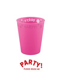 Decorata Reusable Party Products - Party Reusable Semi-transparent Cup 250ml Fluo Fucshia - 96046