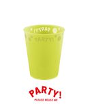 Decorata Reusable Party Products - Party Reusable Semi-transparent Cup 250ml Fluo Yellow - 96048