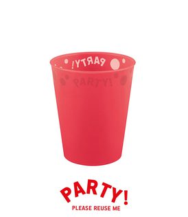 Decorata Reusable Party Products - Party Reusable Semi-transparent Cup 250ml Red - 96197