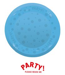 Decorata Reusable Party Products - Party Reusable Semi-transparent Plate 21cm Blue - 96212