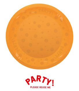 Decorata Reusable Party Products - Party Reusable Semi-transparent Plate 21cm Orange - 96214