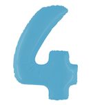 Numeral Foil Balloons - Satin Blue Foil Balloon 95cm No. 4 - 96370