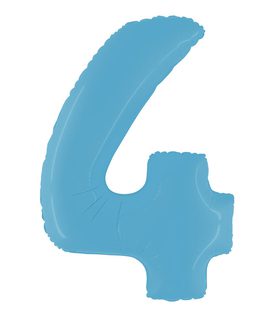 Numeral Foil Balloons - Satin Blue Foil Balloon 95cm No. 4 - 96370