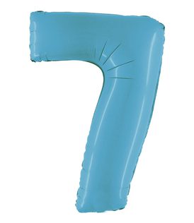 Numeral Foil Balloons - Satin Blue Foil Balloon 95cm No. 7 - 96373
