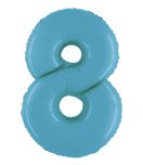 Numeral Foil Balloons - Satin Blue Foil Balloon 95cm No. 8 - 96374