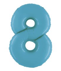 Numeral Foil Balloons - Satin Blue Foil Balloon 95cm No. 8 - 96374