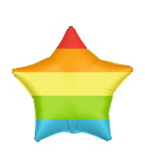 Decorated Foil Balloons - "Rainbow Star" Foil Balloon 46cm - 96379