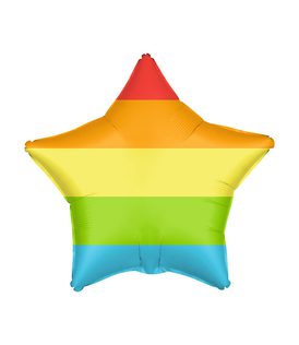 Decorated Foil Balloons - "Rainbow Star" Foil Balloon 46cm - 96379