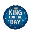 Decorated Foil Balloons - "King for the Day" Round Foil Balloon 46cm - 96383
