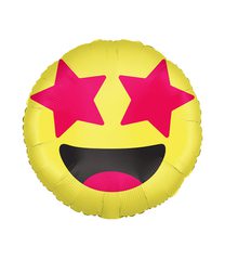 Decorated Foil Balloons - "Smiley Face" Round Foil Balloon 46cm - 96384