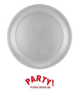 Decorata Reusable Products - Reusable Plate 21cm Silver - 96487