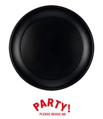Decorata Reusable Products - Reusable Plate 21cm Black Colour - 96494