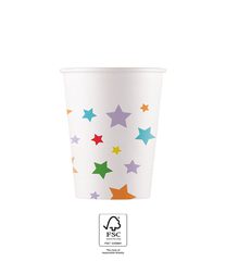 Multicolour Bright Stars - FSC Paper Cups 200ml - 96506