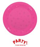 Decorata Reusable Party Products - Party Reusable Semi-transparent Plate 21cm Fluo Fucshia - 96519