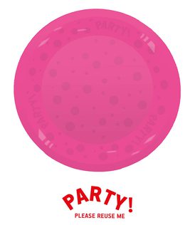 Decorata Reusable Party Products - Party Reusable Semi-transparent Plate 21cm Fluo Fucshia - 96519