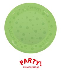 Decorata Reusable Party Products - Party Reusable Semi-transparent Plate 21cm Fluo Green - 96522