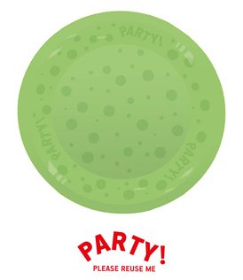 Decorata Reusable Party Products - Party Reusable Semi-transparent Plate 21cm Fluo Green - 96522
