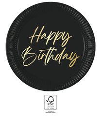 Elegant Happy Birthday - FSC Paper Plates Next Generation Large 23cm - 96613