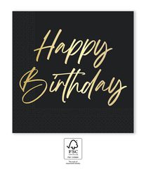 Elegant Happy Birthday - FSC Two-Ply Paper Napkins 33x33cm - 96615