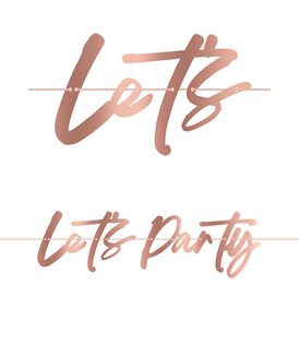 Decorata Garlands - FSC Paper Garland "Let's Party" - Metallic Rose Gold - 96617