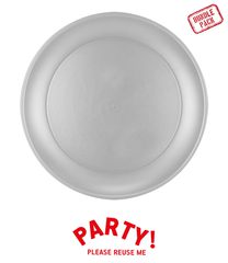 Decorata Reusable Products - Reusable Plates 21cm Silver 4pcs - 96685