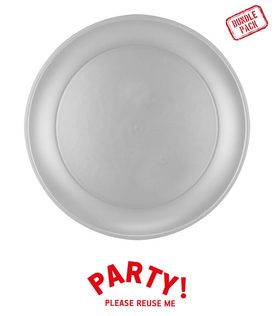 Decorata Reusable Products - Reusable Plates 21cm Silver 4pcs - 96685