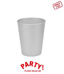 Decorata Reusable Products - Reusable Cup 250ml Silver 4pcs - 96686